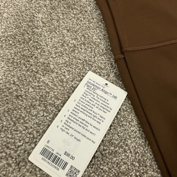 Lululemon Java align leggings size 6 - Picture 2 of 2